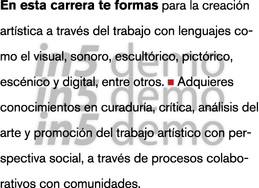 En esta carrera te formas para la creaci n art stica a trav s del trabajo con lenguajes como el visual, sonoro, escul   